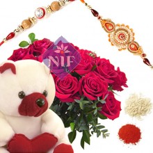 Rakhi Roses Teddy Combo