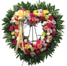 Christmas Heart of Mixed Roses
