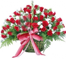 Big Basket of Red Roses