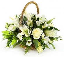 Basket of White Flowers