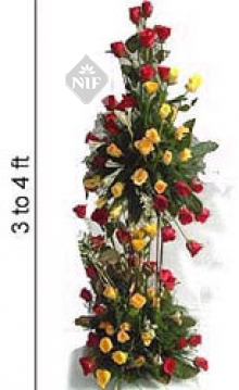 Tall Bouquet of Red Yellow Roses
