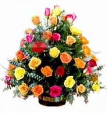 Love Basket of Mixed Roses