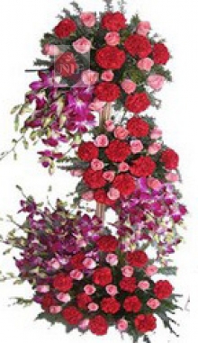 Three Tier Red and Pink Flower