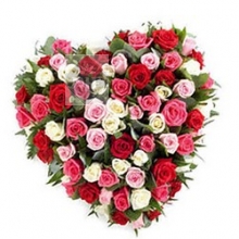 Heart Shape Red and Pink Roses