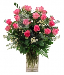 Vase of Pink Roses