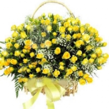 Big Basket of Yellow Roses