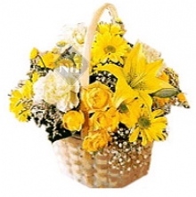 Flower Basket of Yellow Flowers
