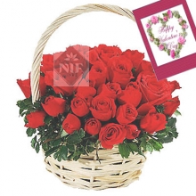 Basket of Red Roses