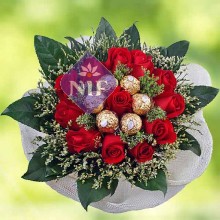 Bouquet of Roses and Chocolates